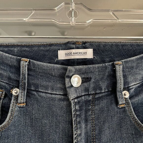 Good American Good Legs Crop Skinny Jeans Distressed 6/28 - Picture 7 of 8